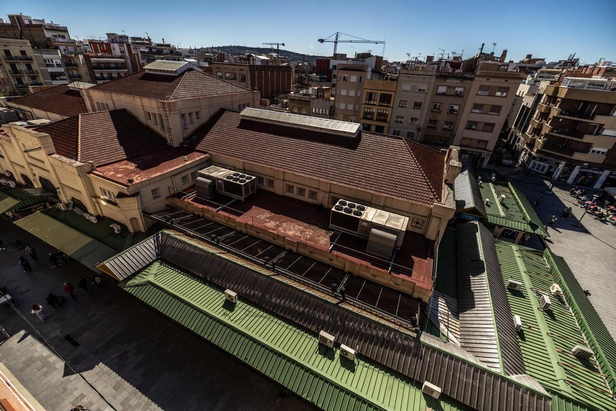 Vue aérienne du Marché Collblanc à L'Hospitalet.