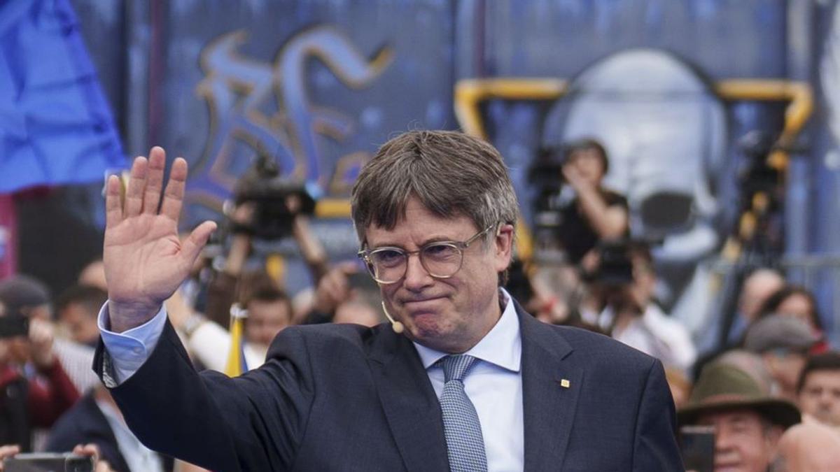 Carles Puigdemont, en un acto en Elna