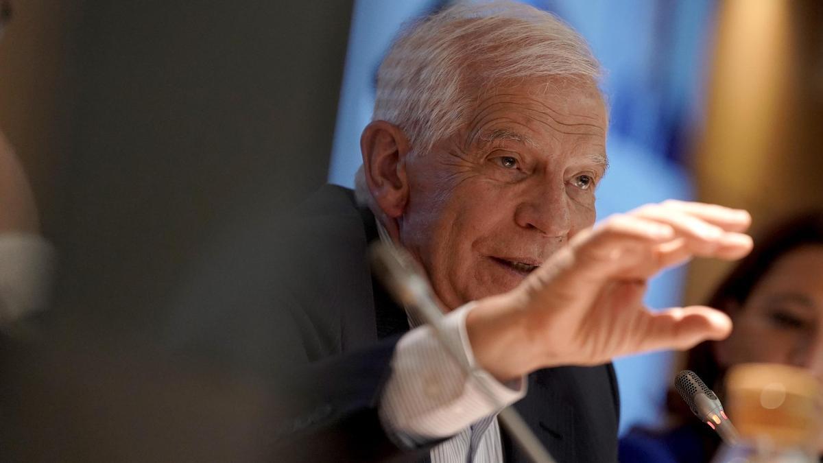 Josep Borrell durante la presentación de su libro 'Europa entre dos guerras'.