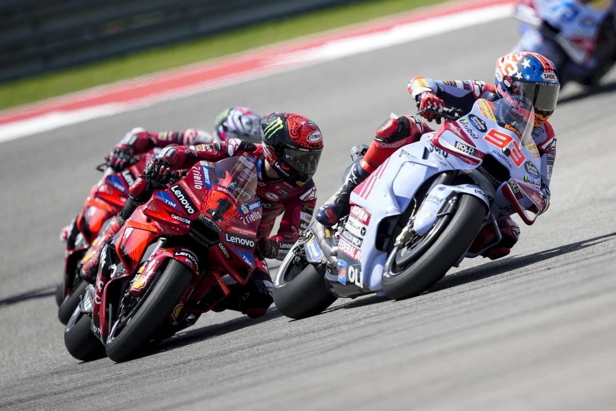 Marc Márquez, au volant de sa Ducati 'Desmosedici'.