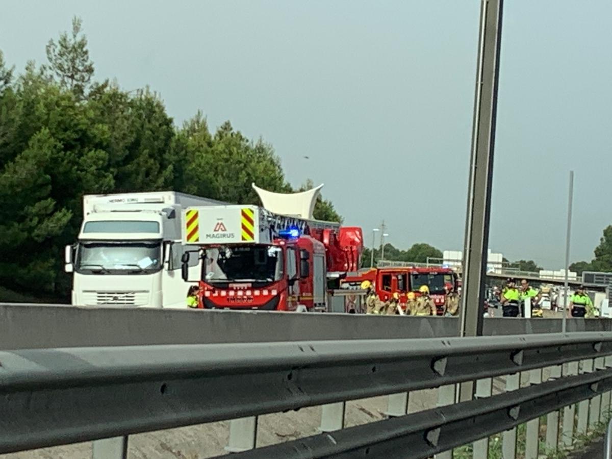 Accident sur l'AP7 près de l'ancien péage de Martorell