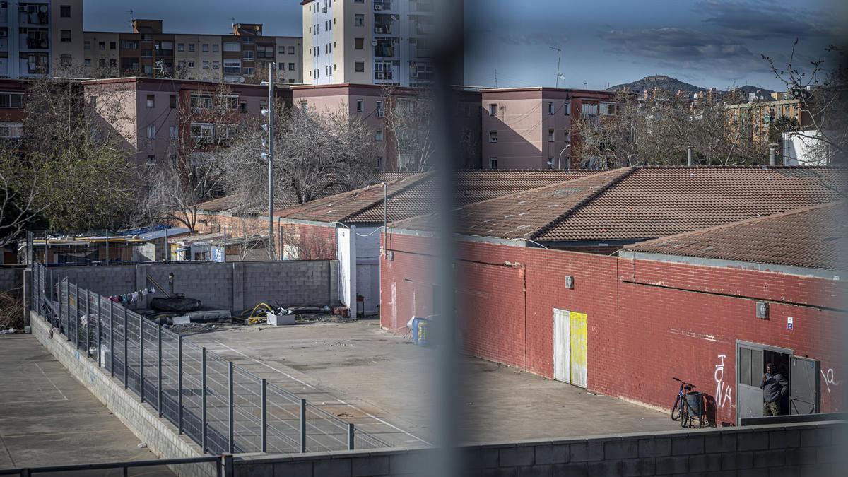 Un plano cenital del antiguo instituto B-9 de Badalona, actualmente ocupado y en proceso de desalojo.