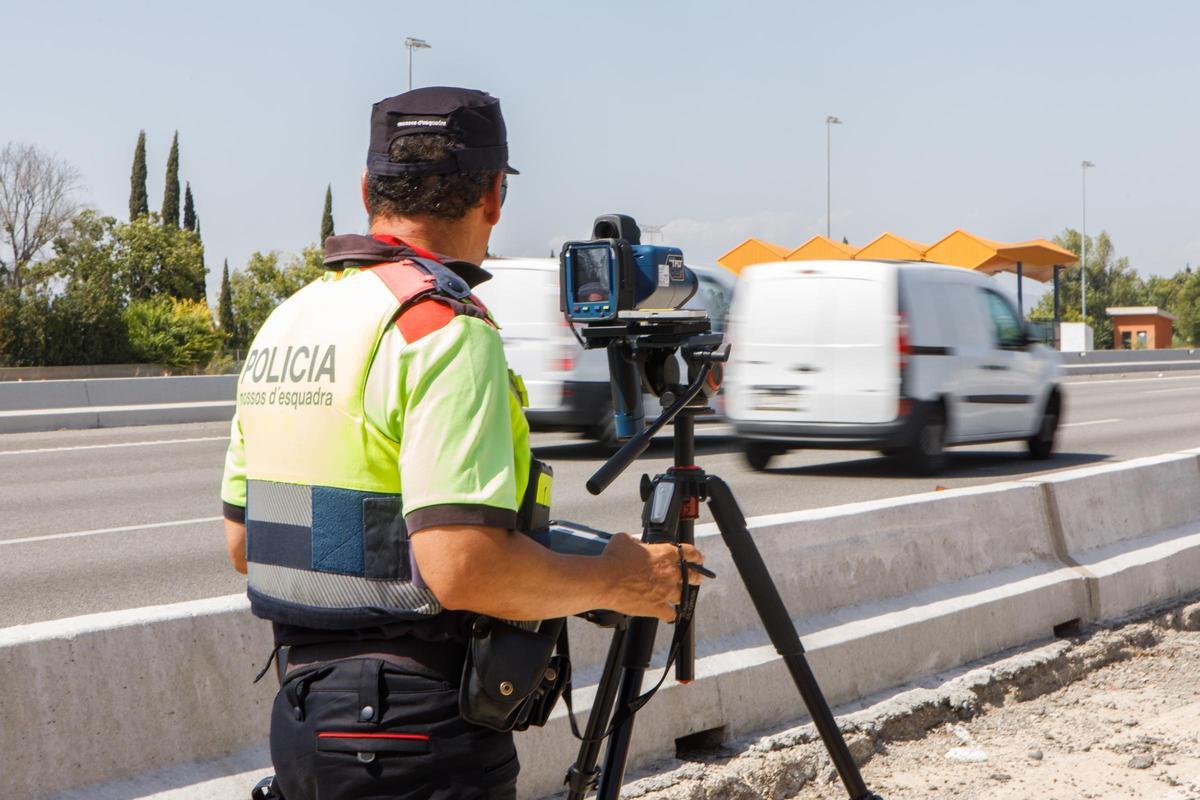 Contrôle de vitesse, à l'ancien péage C-33, à Montcada, ce jeudi