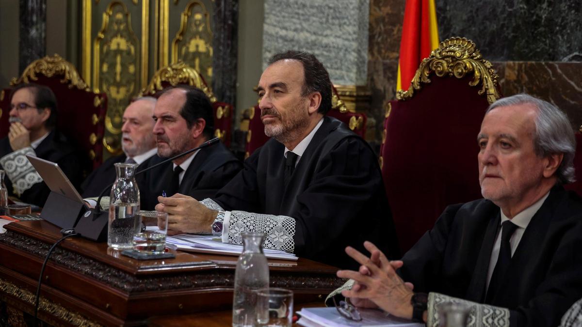 El juez Manuel Marchena, presidiendo el Tribunal Supremo durante el juicio al "procés"