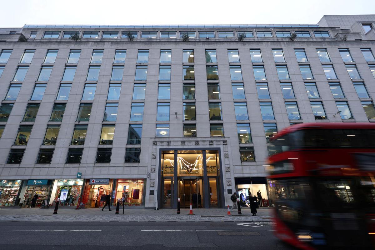 Vue du bureau qui fait office de siège social de Fenix ​​​​International, la société mère britannique d'OnlyFans, à Londres