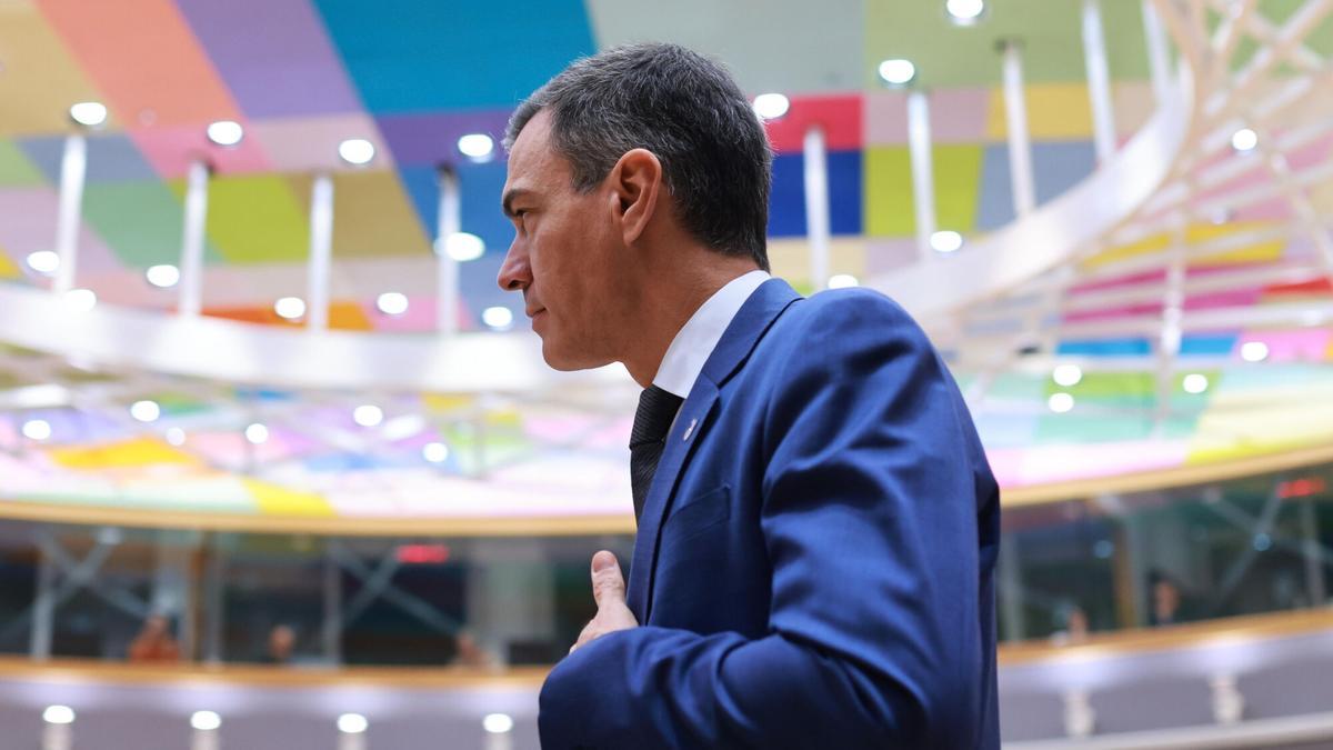 El presidente del Gobierno, Pedro Sánchez, a su llegada al Consejo Europeo este jueves en Bruselas.