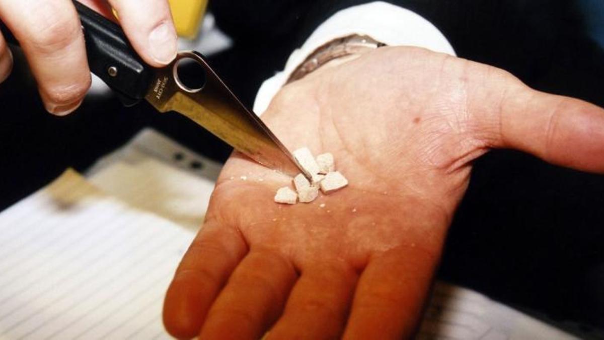 Una muestra de terrones de fentanilo incautado en Estados Unidos.