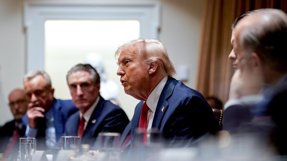 El presidente de EEUU, Donald Trump, durante la reunión de su gabinete en la Casa Blanca.