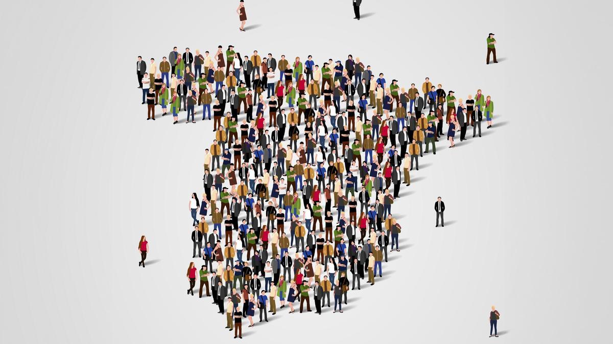Ilustración con el mapa de España.