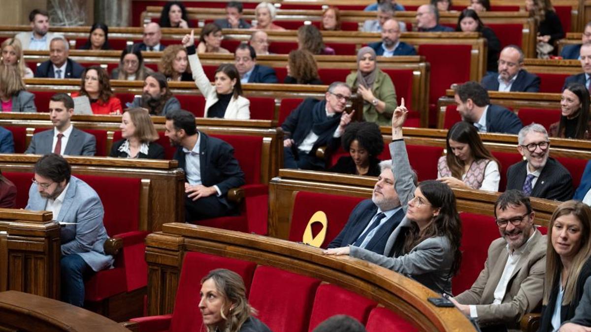 El pleno del Parlament, durante una votación