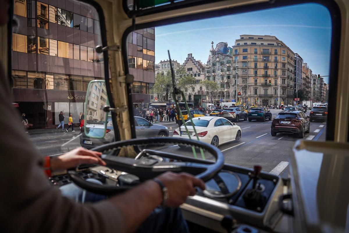 Le bus, sur le chemin de l'Espanya Square.