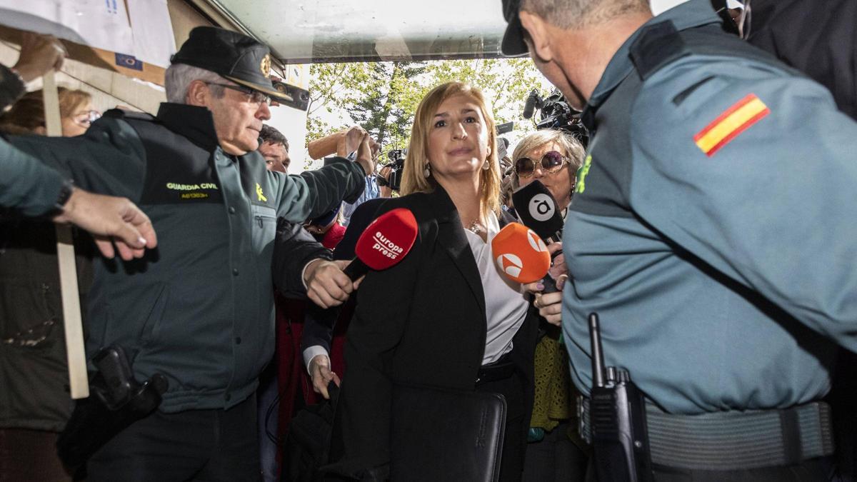 Salomé Pradas, el día de su declaración en la Ciudad de la Justicia.