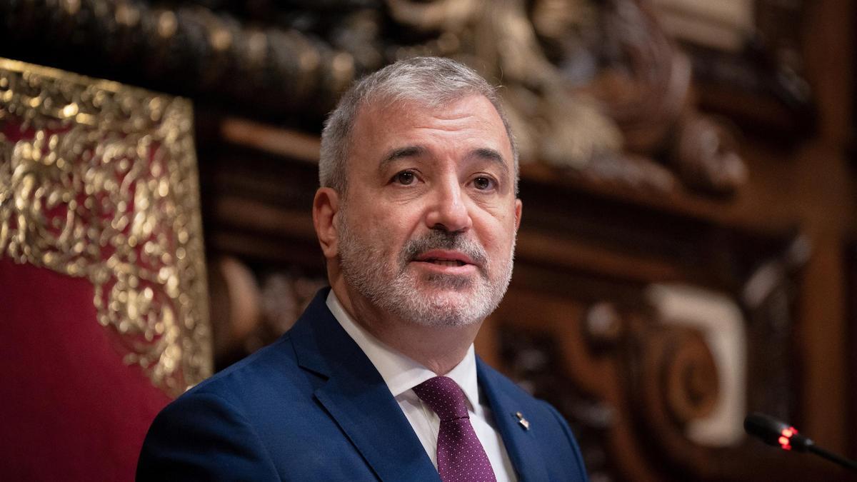 El alcalde de Barcelona, Jaume Collboni, durante un pleno extraordinario.