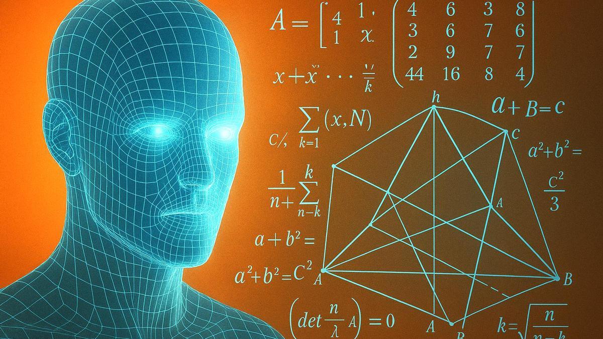 Recreación artística de la potencia matemática de AlphaEvolve.