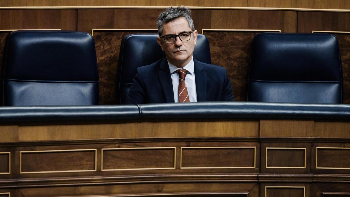 El ministro de Presidencia, Félix Bolaños, durante la celebración en el Congreso de los Diputados de una sesión plenaria, a 19 de junio de 2025, en Madrid (España).