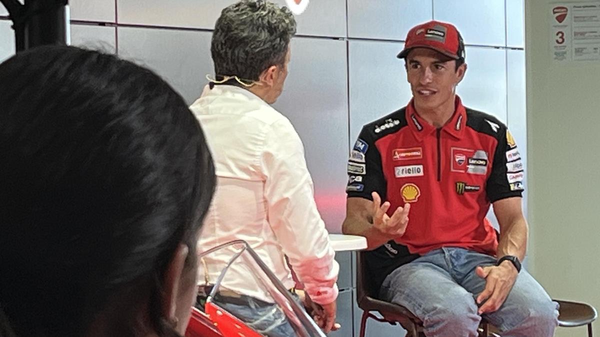 Marc Márquez, hoy, en la inauguración de un nuevo concesionario Ducati, en Catalunya.