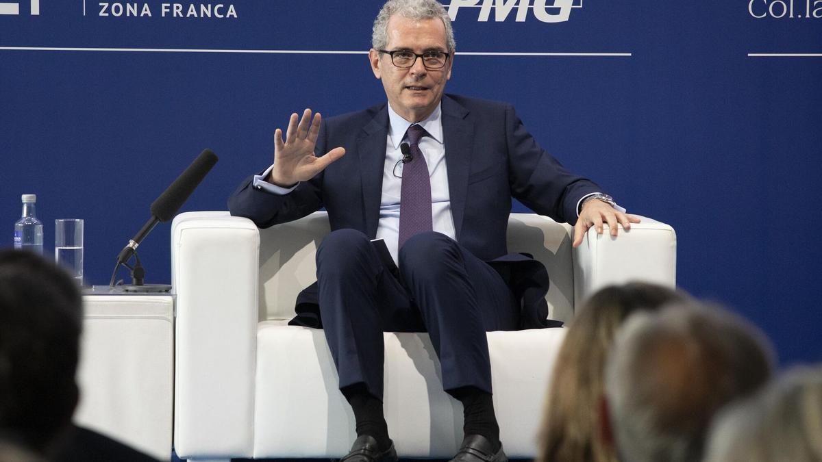 Pablo Isla interviene en la reunión anual del Cercle d’Economia celebrada en Barcelona en 2021.
