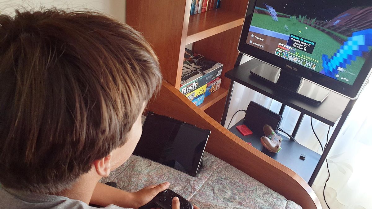 Un niño frente a su pantalla