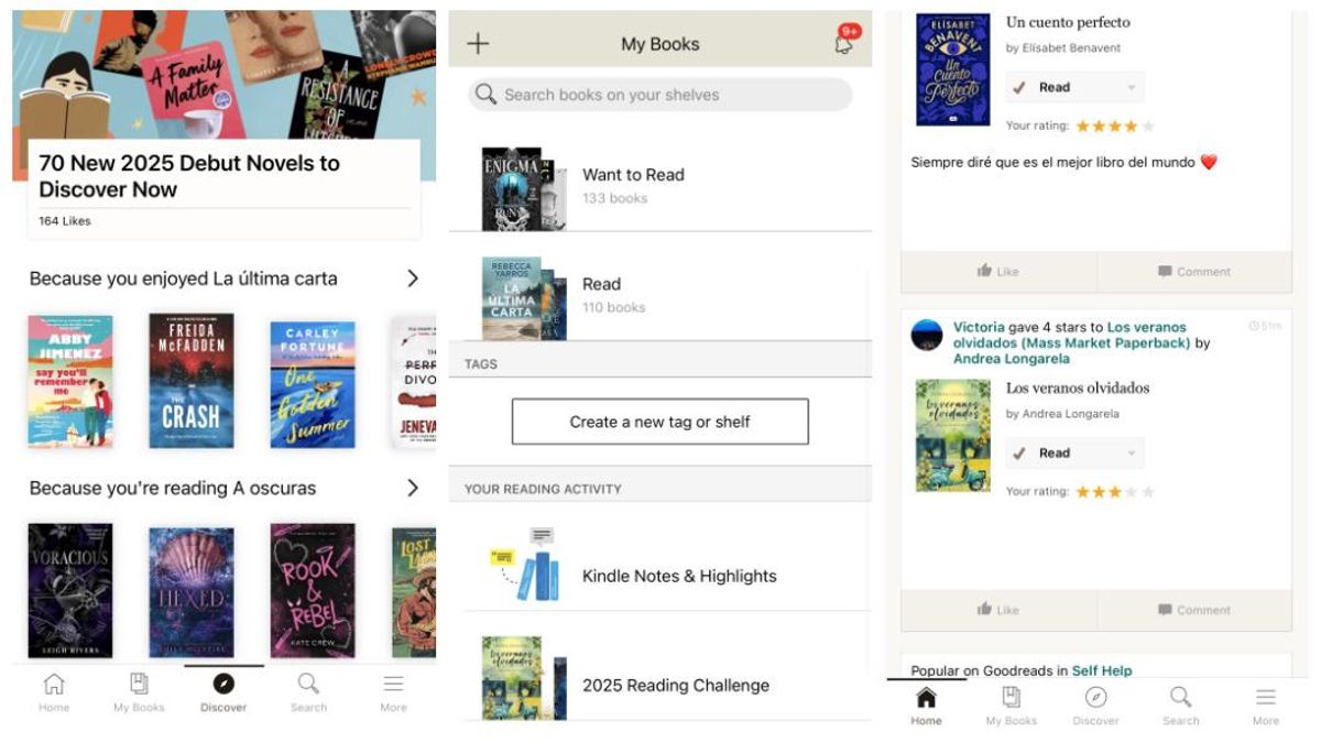 La aplicación de Goodreads