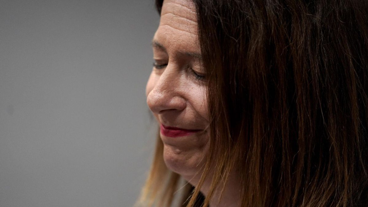 Leire Díez durante su comparecencia en un hotel de Madrid.