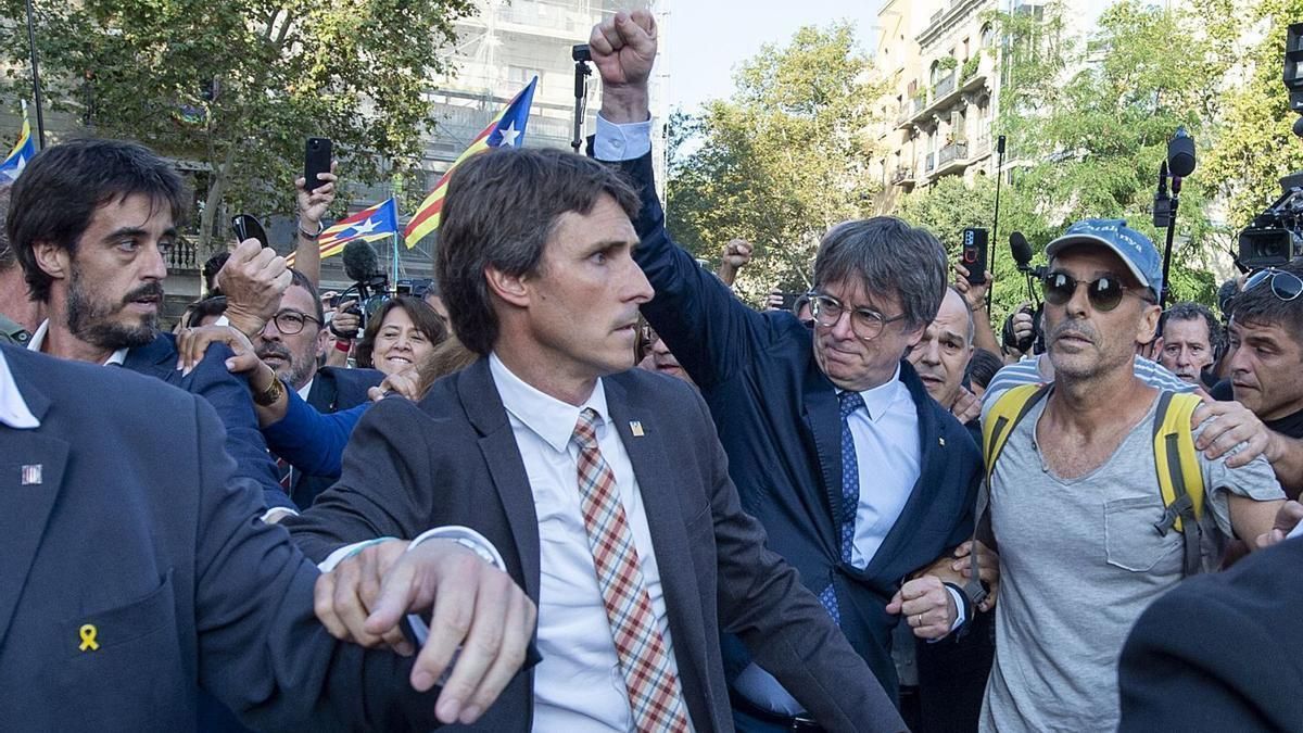 Carles Puigdemont, en su regreso efímero a Cataluña el pasado 8 de agosto.