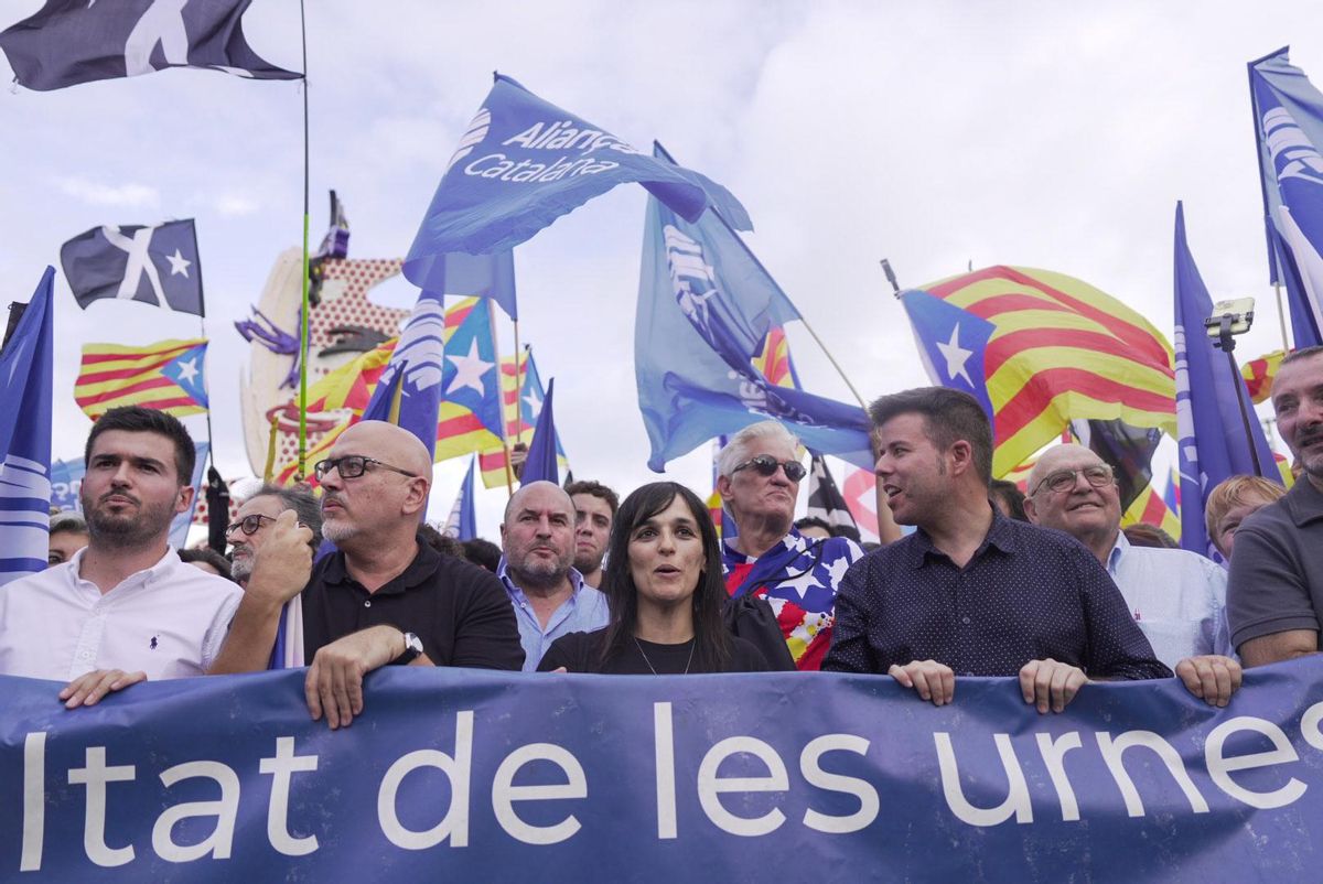 Silvia Orriols dans la manifestation de l'ANC dans la Diada