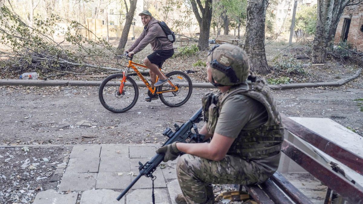 Soldado ucraniano en Donetsk.