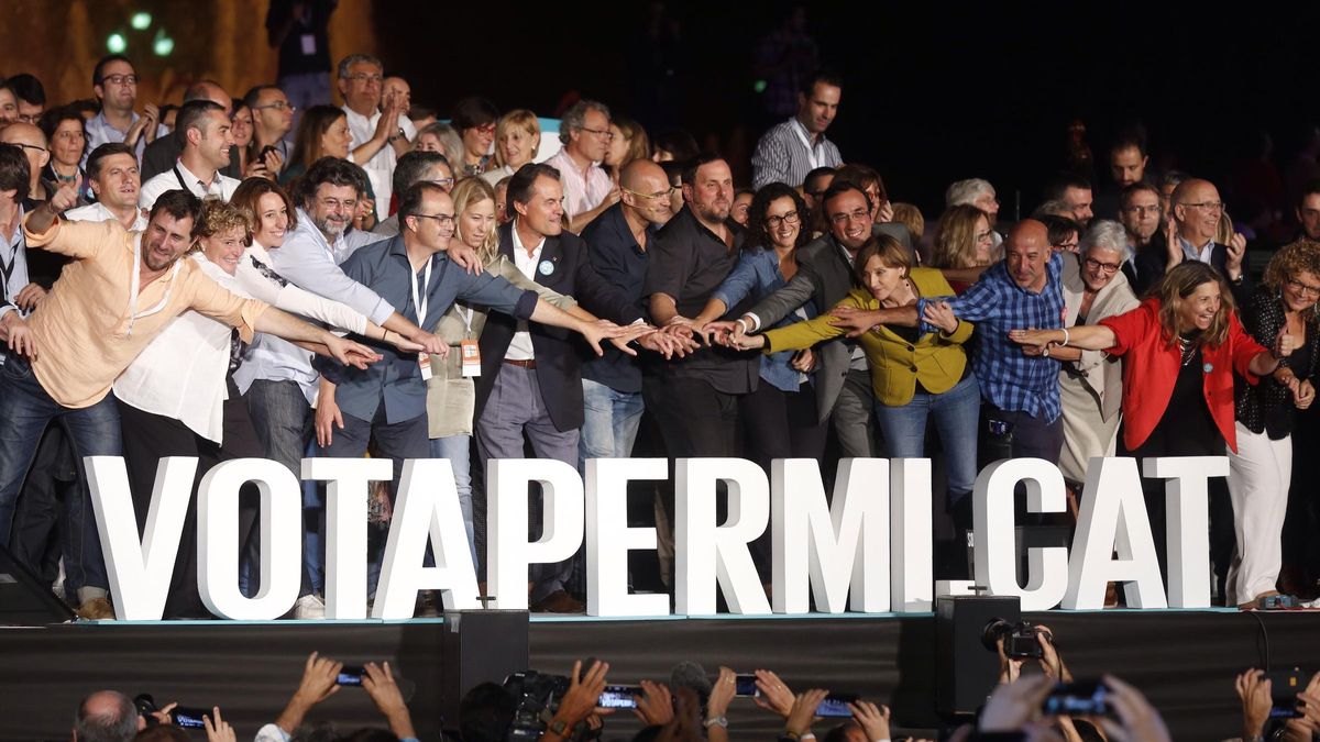 Imagen del último mitin de JxSí antes de las elecciones del 27 de septiembre.