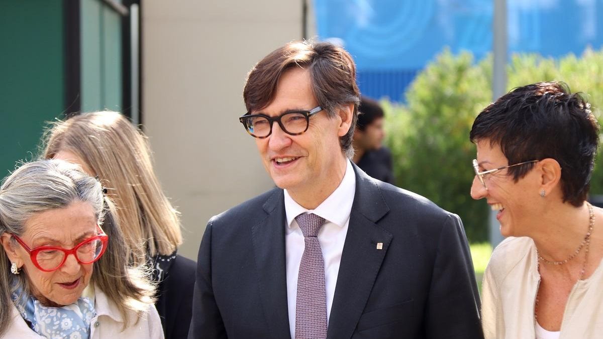 El president de la Generalitat, Salvador Illa, este viernes en Sant Adrià de Besòs