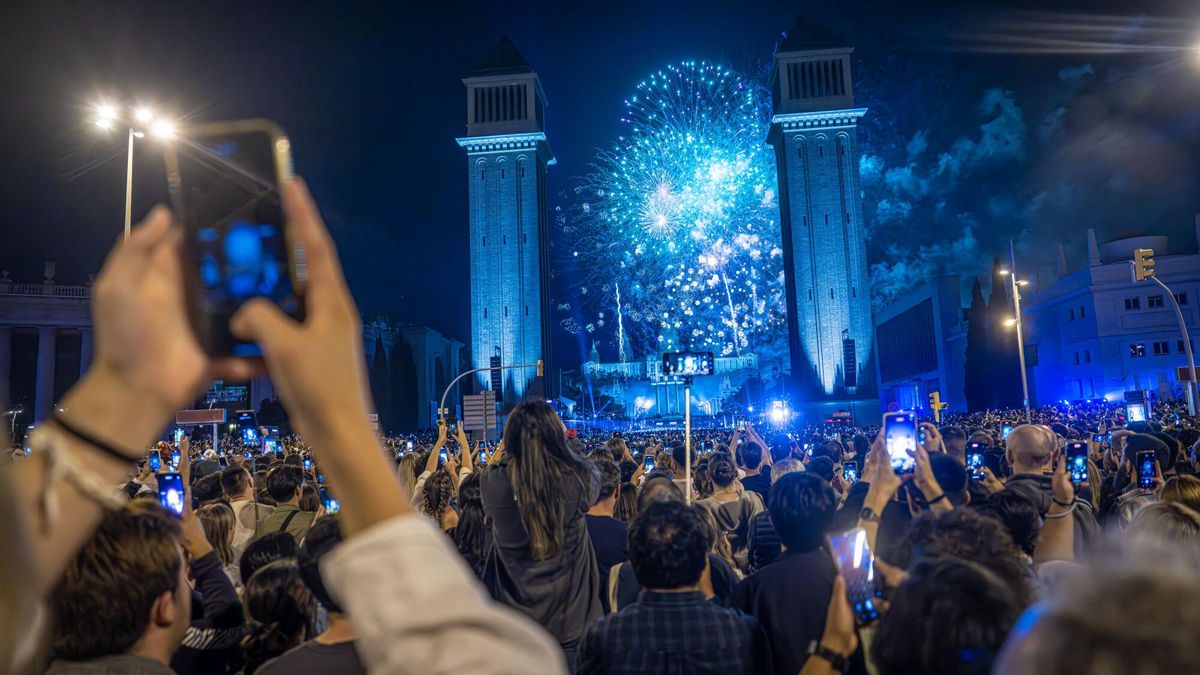 Ambiente del Piromusical de la Mercè del año pasado.