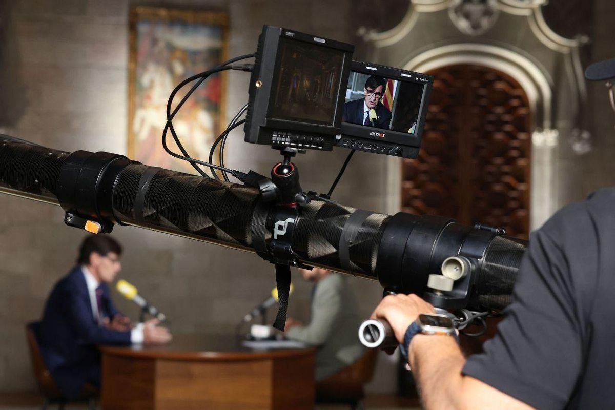 Le président Salvador Illa, ce lundi lors de l'interview avec Catalunya Ràdio