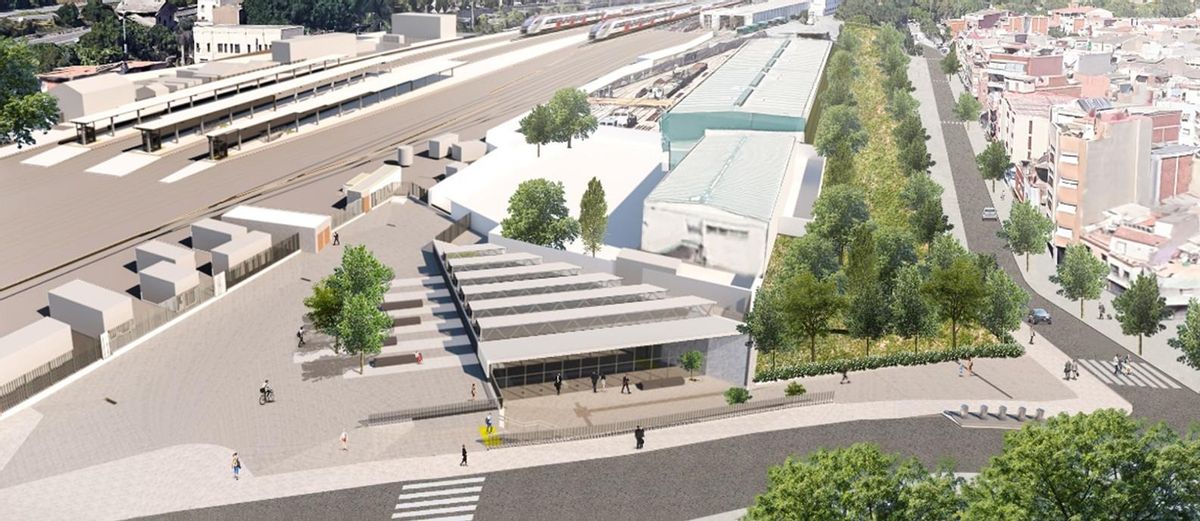 Image simulée de la future station de voyage de Montcada Bifurcació de Rodalies, qu'ADIF a attribuée pour sept millions d'euros