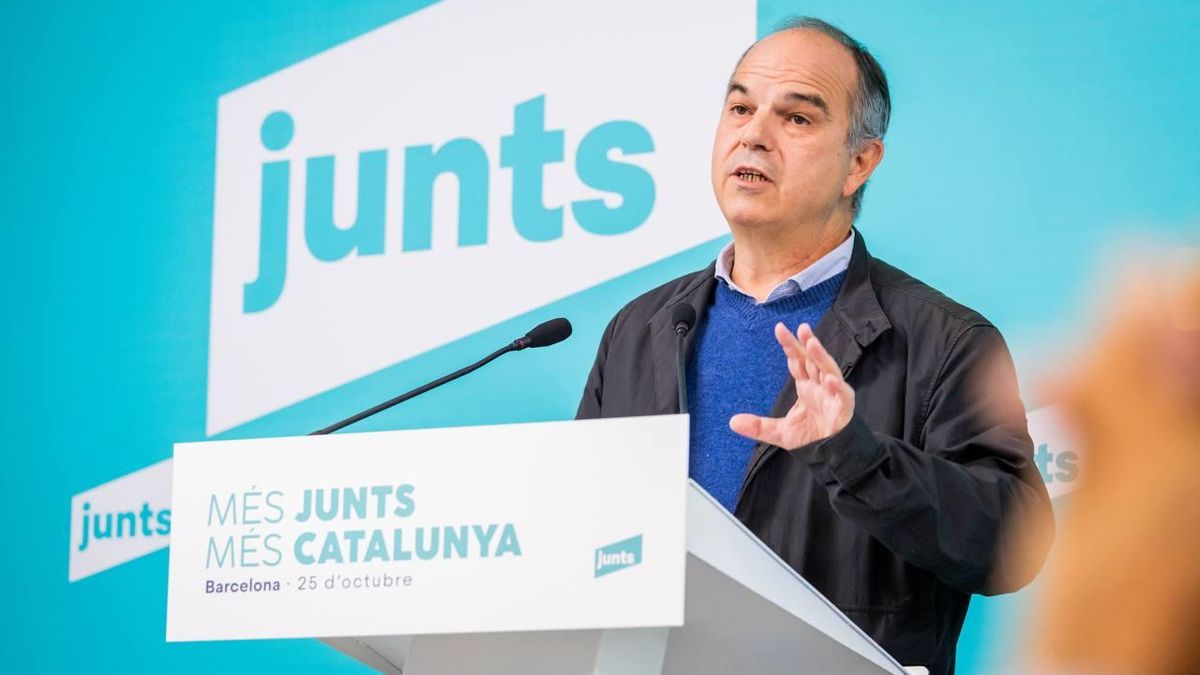 El secretario de Junts, Jordi Turull, durante la convención municipalista del partido