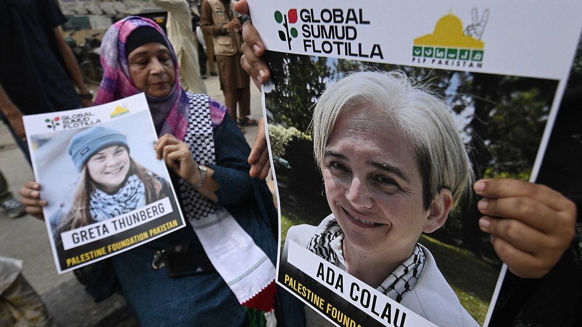 Manifestación en favor de la liberación de los activistas de la flotilla.