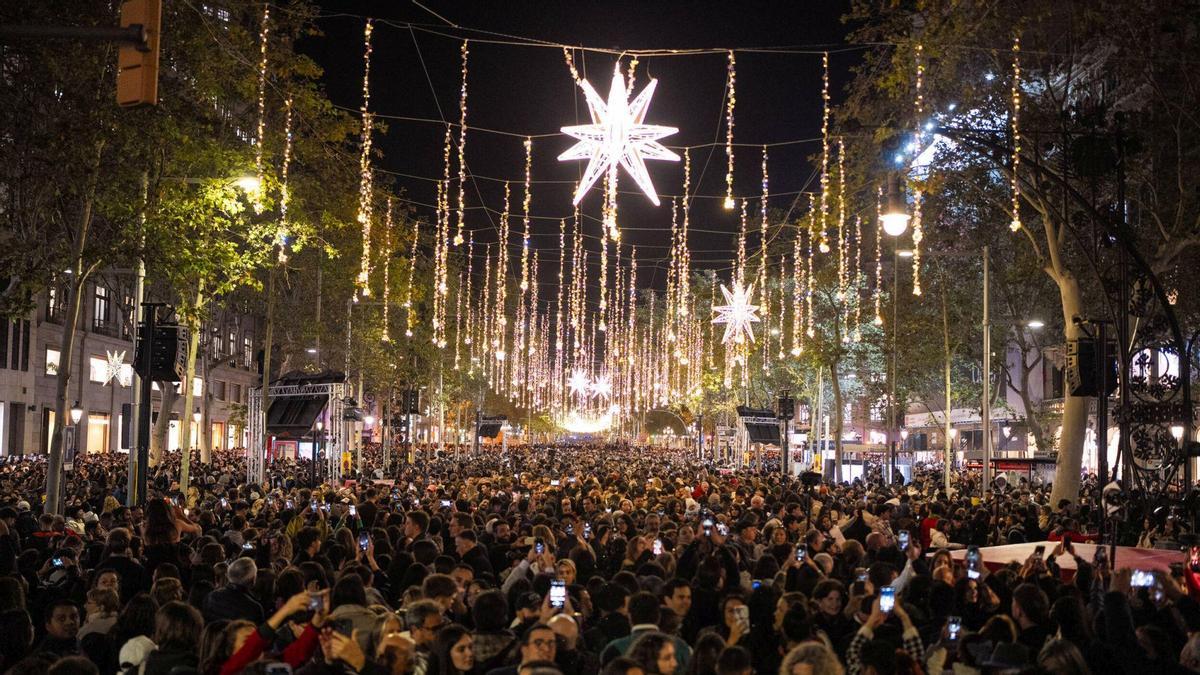 Encendido de las luces de Navidad en Passeig de Gràcia en 2024