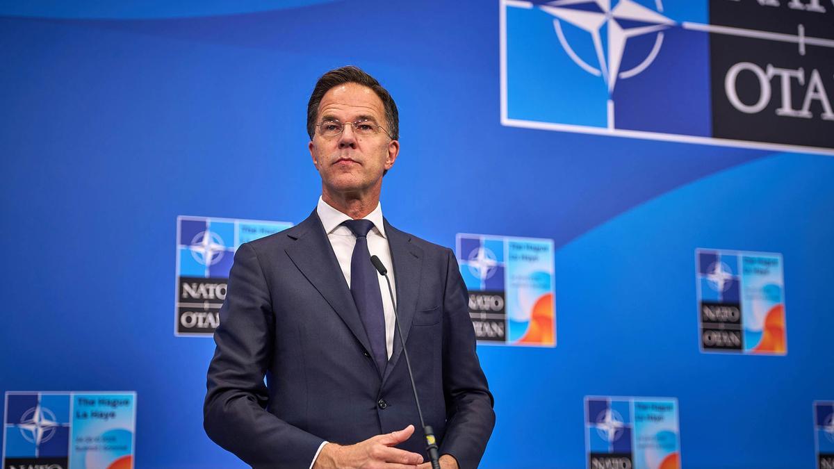 Archivo - El secretario general de la OTAN, Mark Rutte, al comienzo de la cumbre de líderes aliados en La Haya.