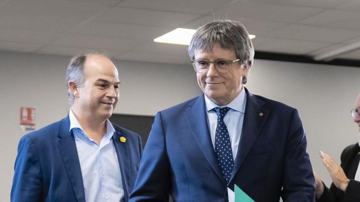 Carles Puigdemont i Jordi Turull, a Perpinyà.