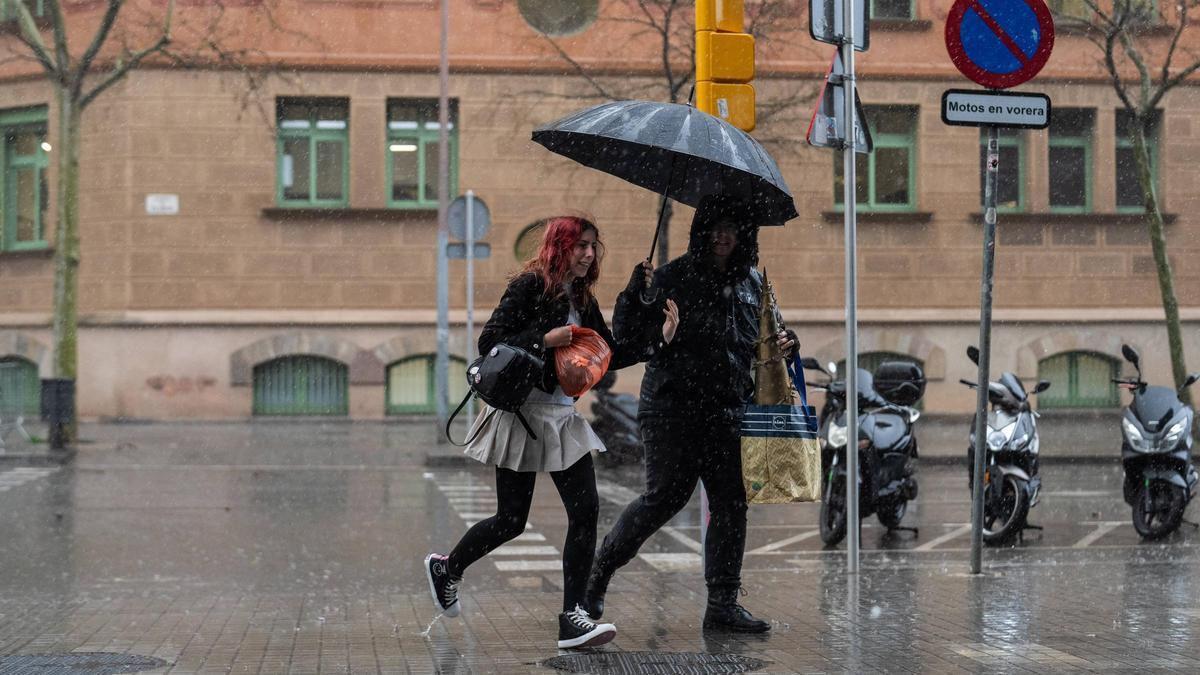 Lluvia en Barcelona, en una imagen de archivo