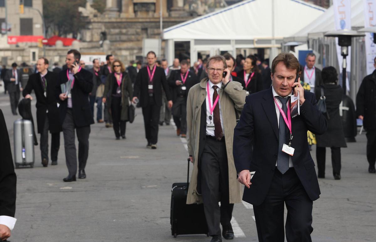 Participants au Mobile World Congress à Barcelone, sur une photo de 2009.