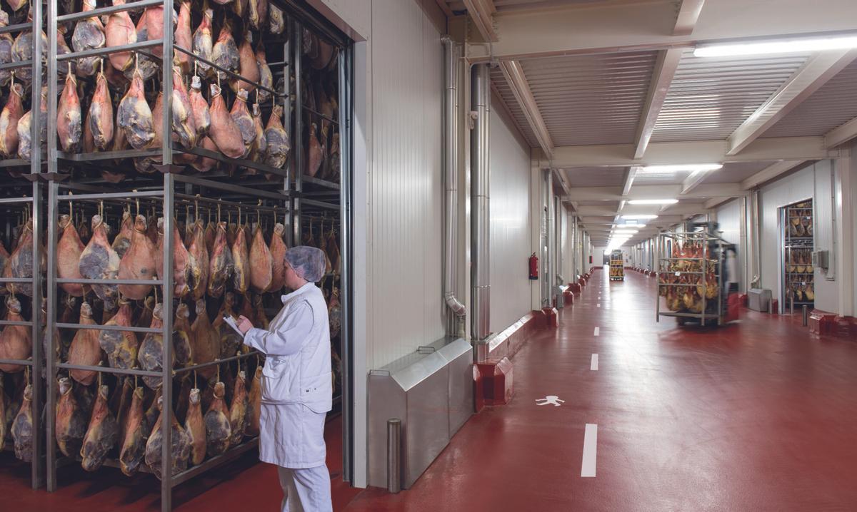 Séchoir à jambon de l'entreprise BonÀrea, à Guissona (Lleida).