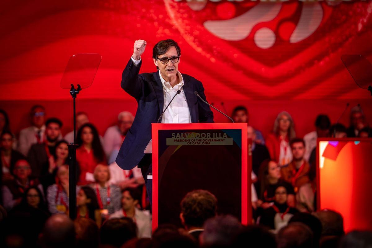 Le président de la Generalitat, Salvador Illa, au forum international progressiste organisé à Barcelone.
