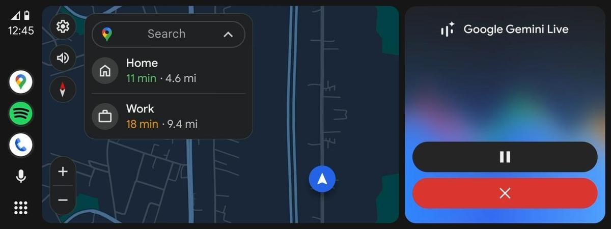 Google Gemini sur l'écran de la voiture