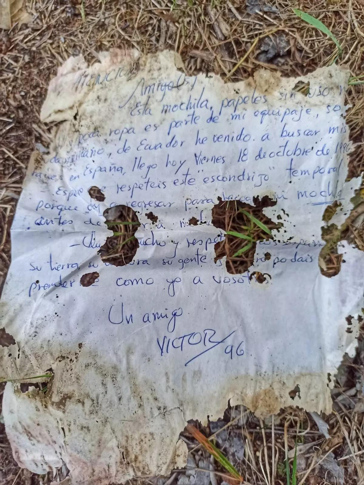 Lettre qui m'a été écrite par le protagoniste de l'histoire.