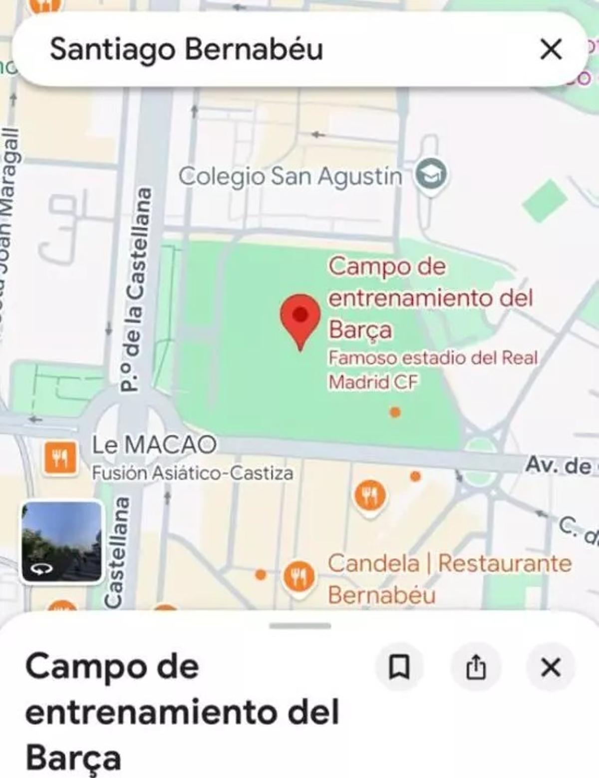 Ils piratent le Santiago Bernabéu sur Google Maps et le renomment avec des messages provocateurs.