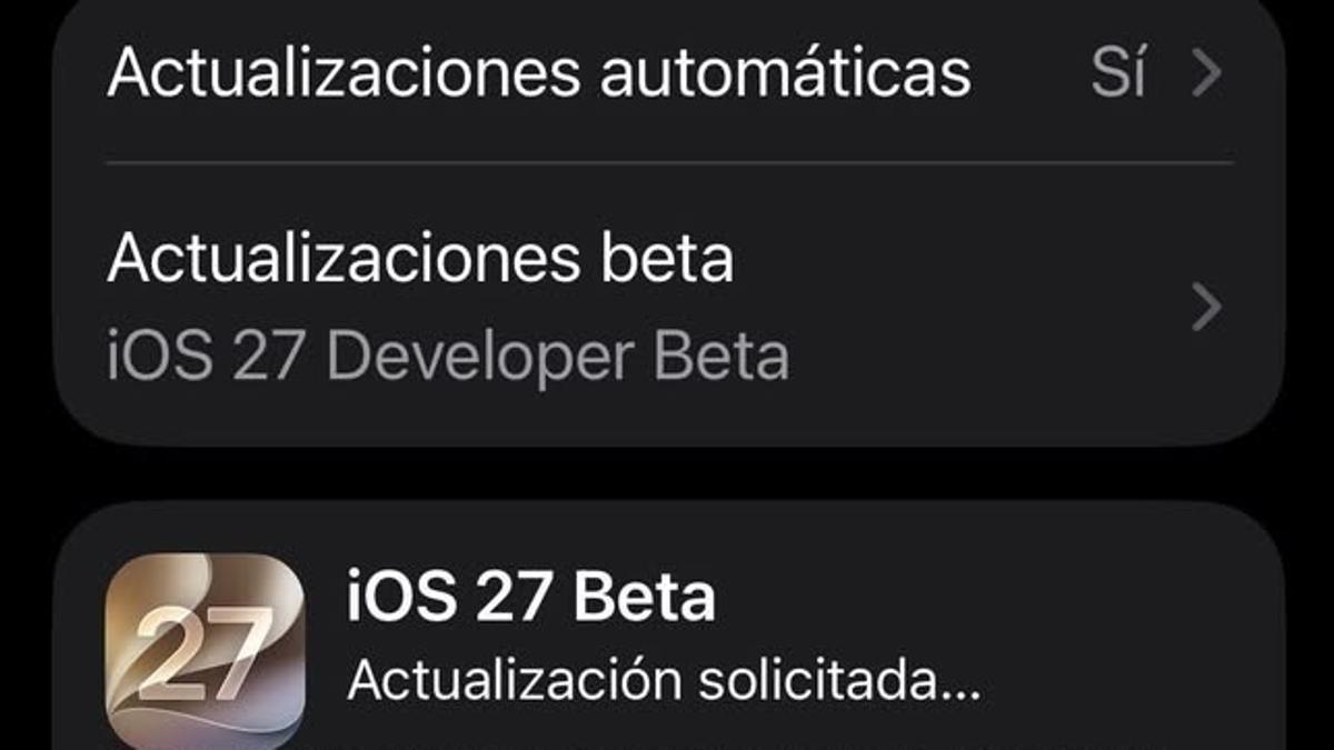 Capture d'écran de la nouvelle mise à jour iOS 27.