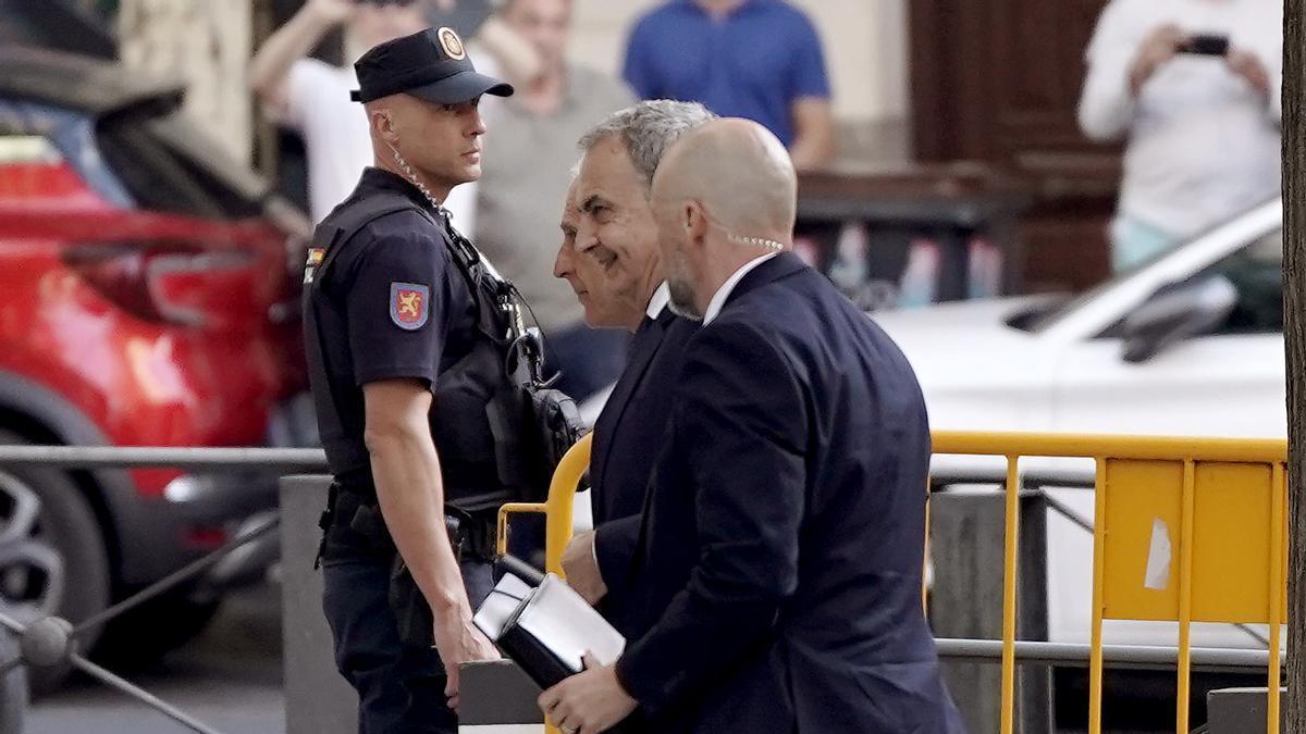 José Luis Rodríguez Zapatero, a la llegada a la Audiencia Nacional.