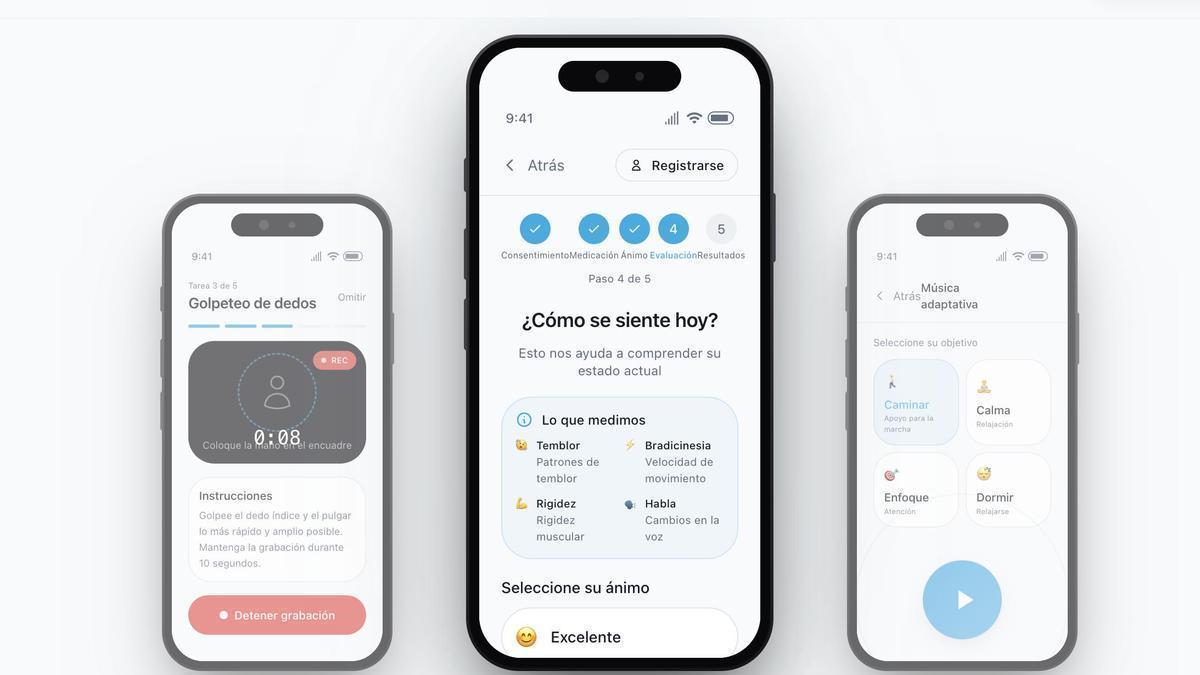 Imagen de la aplicación Parkinsonic, extraída de su página web