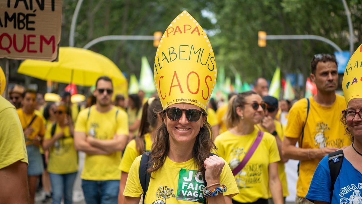 Manifestación de profesores en Barcelona