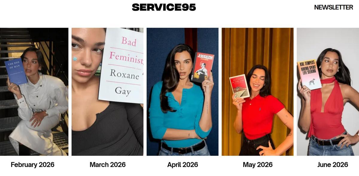 Les derniers titres recommandés par Dua Lipa dans son club de lecture en ligne.