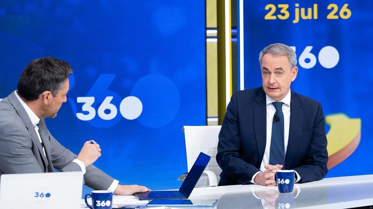 El expresidente del Gobierno José Luis Rodríguez Zapatero ha asegurado este jueves en una entrevista en TVE. EFE/TVE/SOLO USO EDITORIAL/SOLO DISPONIBLE PARA ILUSTRAR LA NOTICIA QUE ACOMPAÑA (CRÉDITO OBLIGATORIO). Sustituye texto principal